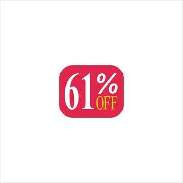 61 offer tag discount vector icon stamp on a white background Stock Illustration