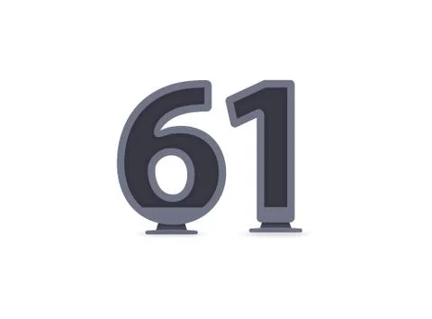 61 vector number design. For logo, brand label, design elements, corporate id Stock Illustration