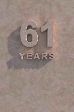 61 years 3d text Stock Illustration
