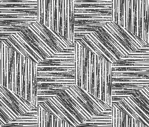 610 Seamless pattern with black lines cube Stock Illustration
