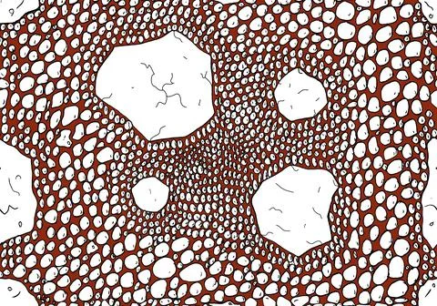 62-Continuous-Pattern-Stone-Wall-Drawing Stock Illustration