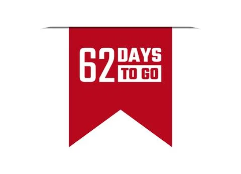 62 days to go red banner design vector illustration Stockillustratie