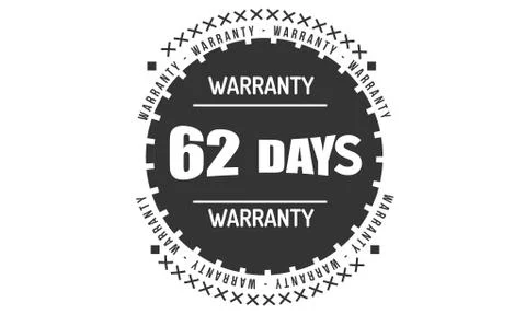 62 days warranty icon vintage rubber stamp guarantee Stock Illustration