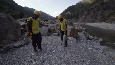 62 sdrf river crossing 4k atomos Stock Footage 133177694