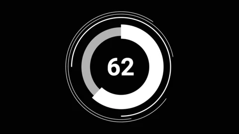 62 sixty two percent number circle pie diagram chart animated Stock-Footage 135725035