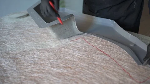 62 year old man working at the fiber workshop Stock Footage 122253645