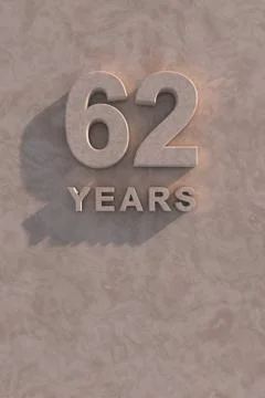 62 years 3d text Stock Illustration
