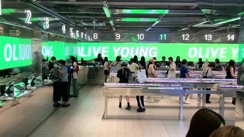 6/23/25: Interior of Olive Young cosmetics store in Seoul, South Korea Video stock 312123179