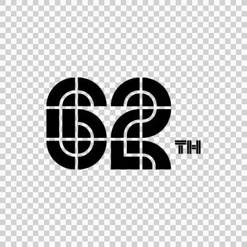 62th anniversary logo template number creative vector Stock Illustration