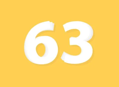 63 Number vector, modern layers design font. Eps10 illustration 스톡 일러스트