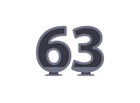 63 vector number design. For logo, brand label, design elements, corporate id Stock Illustration