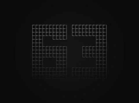 63 vector number made of metal chain link fence. For logo, brand label, desig Stock Illustration