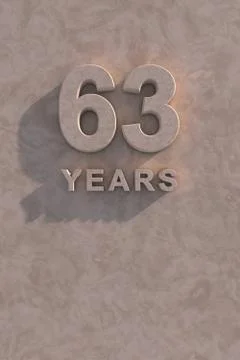 63 years 3d text Stock Illustration