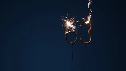 63 Years Celebration Festive Background with Sparklers Stock Footage 323226921