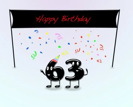63th birthday party. Stock Illustration
