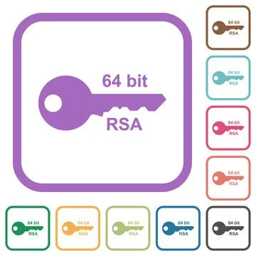64 bit rsa encryption simple icons Illustrazione stock