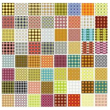 64 seamless retro patterns Illustrazione stock