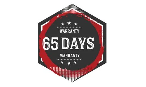 65 days warranty icon vintage rubber stamp guarantee Stock Illustration