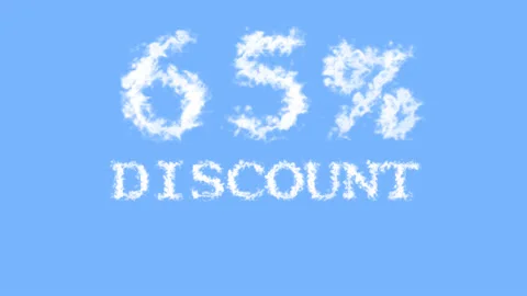 65% discount cloud text effect sky isolated background Stock Footage 139640402