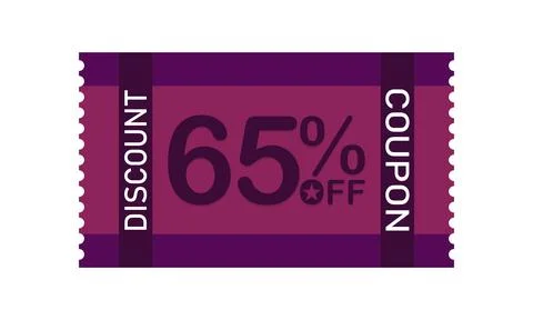 65% Discount Coupon Illustrazione stock