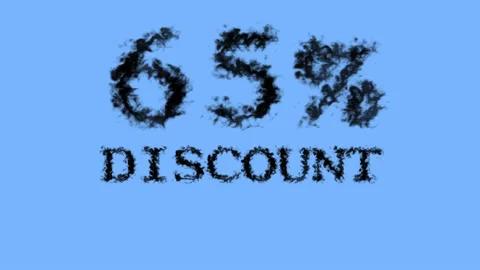 65% discount smoke text effect sky isolated background Stock Footage 139628340