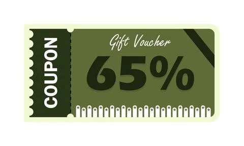 65% Off Gift Voucher Coupon Иллюстрация