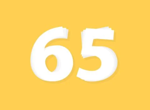 65 Number vector, modern layers design font. Eps10 illustration Stock Illustration