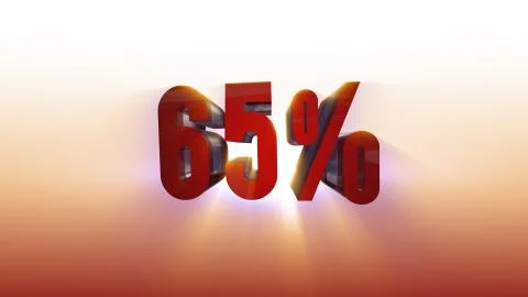 65 percen white background 3d Illustration Stock Illustration