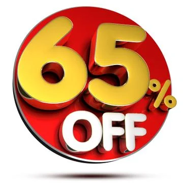 65 percent off 3D.with Clipping Path. Stock Illustration