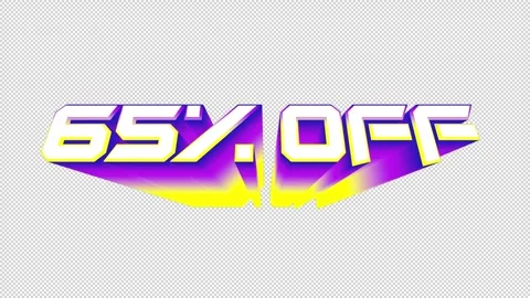 65 Percent OFF 3D Text Animation Transparent Alpha Stock Footage 272842912