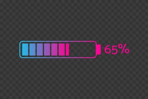 65 percent chart. Vector percentage infographics on transparent background 스톡 일러스트