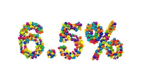 The 6.5 percent number over white Stock Illustration