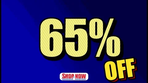 65% OFF SHOP NOW - Seamless looping Swing banner text promotion animation effect Stock Footage 288186401
