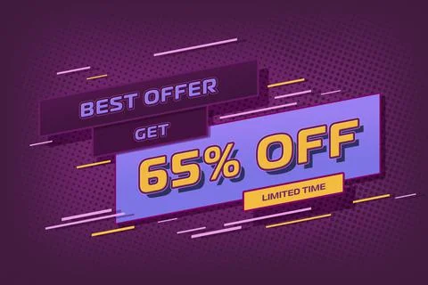 65 sixty-five Percent off super sale shopping halftone. offer fashion Stock Illustration