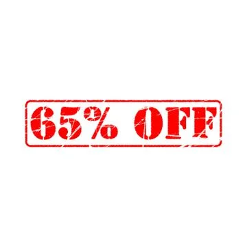 65% off on white background. sixty five Percent Off Promotional Advertising B Stock Illustration
