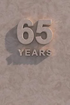 65 years 3d text Stock Illustration