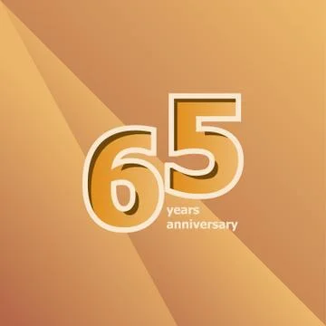 65 Years Anniversary Vector Template Design Illustration Stock Illustration