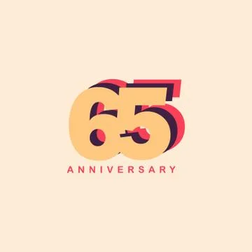 65 Years Anniversary Vector Template Design Illustration Stock Illustration