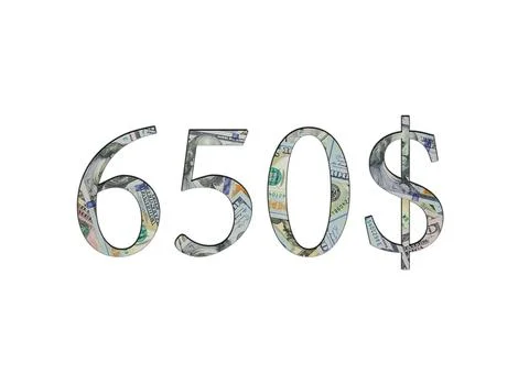 $ 650. Us dollar banknotes. The texture of the money. Isolated on white backg Stock Photos