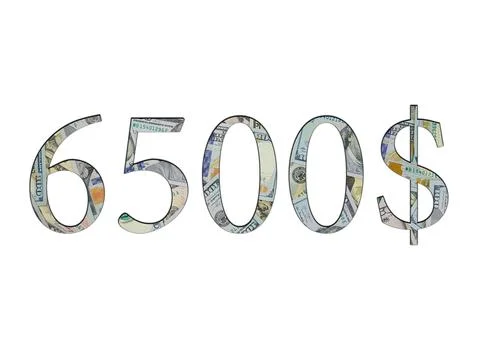 $ 6500. Us dollar banknotes. The texture of the money. Isolated on white back Stock Photos