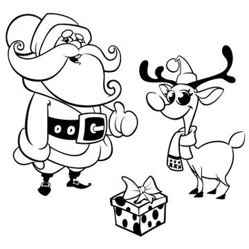 65santa contour Stock Illustration