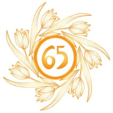 65th anniversary banner Stock Illustration
