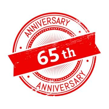 65th anniversary round stamp Stockillustratie