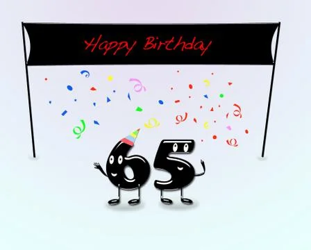 65th birthday party. Stock Illustration