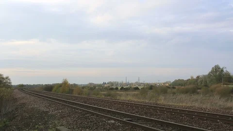 66 class DB trains, pulling freight containers, passing Whittlesey Video stock 97926779