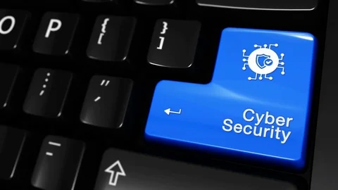 66. Cyber Security Moving Motion On Computer Keyboard Button. Stock Footage 95392163