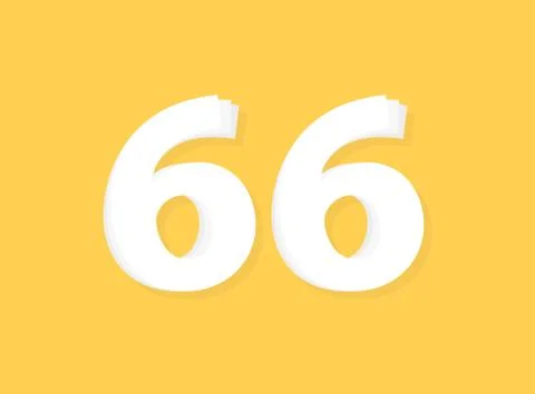 66 Number vector, modern layers design font. Eps10 illustration 스톡 일러스트