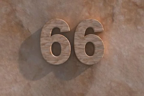 66 in numerals in mottled sandstone Stock Illustration