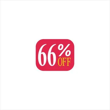 66 offer tag discount vector icon stamp on a white background Illustrazione stock