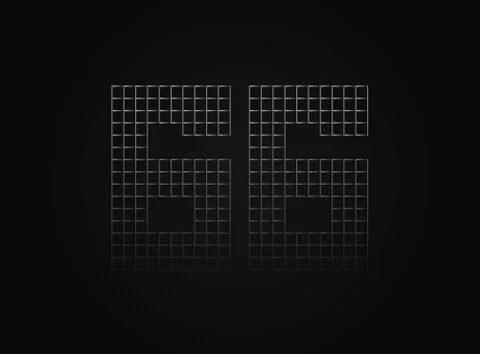 66 vector number made of metal chain link fence. For logo, brand label, desig Stock Illustration